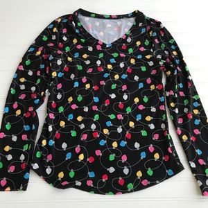 NEW Christmas Light Long Sleeve Shirt Womens Large